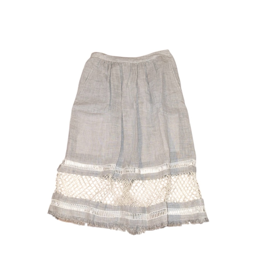 ELKA Collective Linen Gray‎ Midi Skirt Size 8